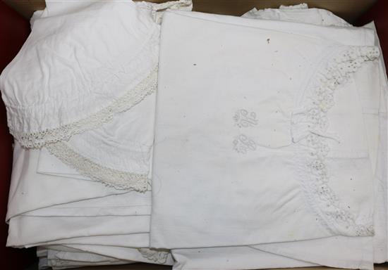 A box of mixed French camisoles, etc.